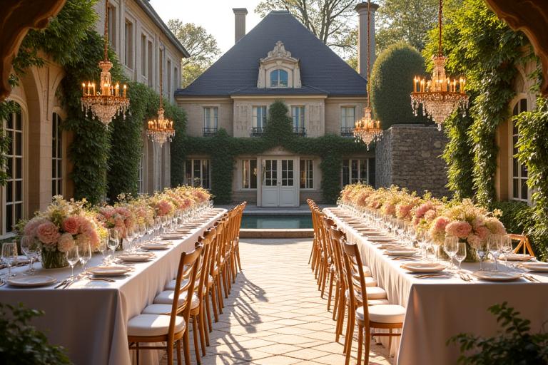 Mariage privé élégant dans un château.